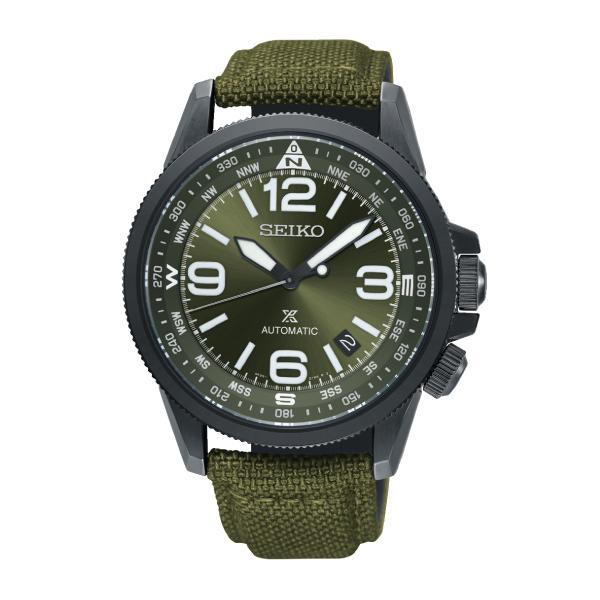 Seiko Prospex Land Series Automatic Green Canvas Strap Watch SRPC33K1
