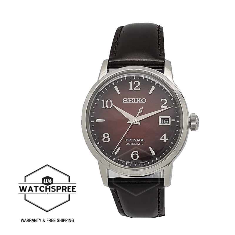 Seiko Presage (Japan Made) Automatic Dark Brown Calf Leather Strap Watch SRPE41J1 (LOCAL BUYERS ONLY)