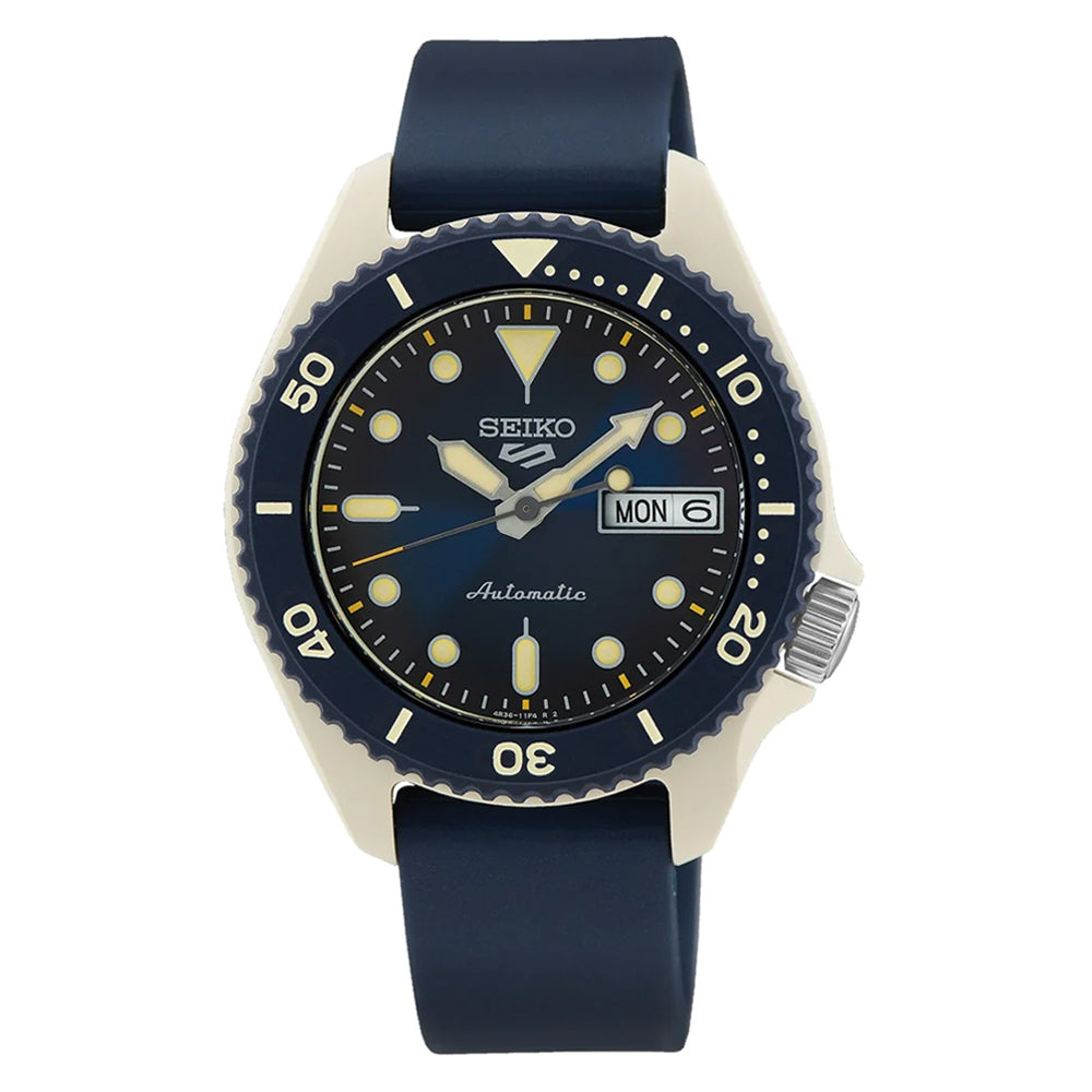 Seiko Sports Automatic Navy Blue Silicone Strap Watch SRPG75K1| Watchspree