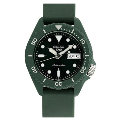 Seiko 5 Sports Automatic Dark Green Silicone Strap Watch SRPG83K1