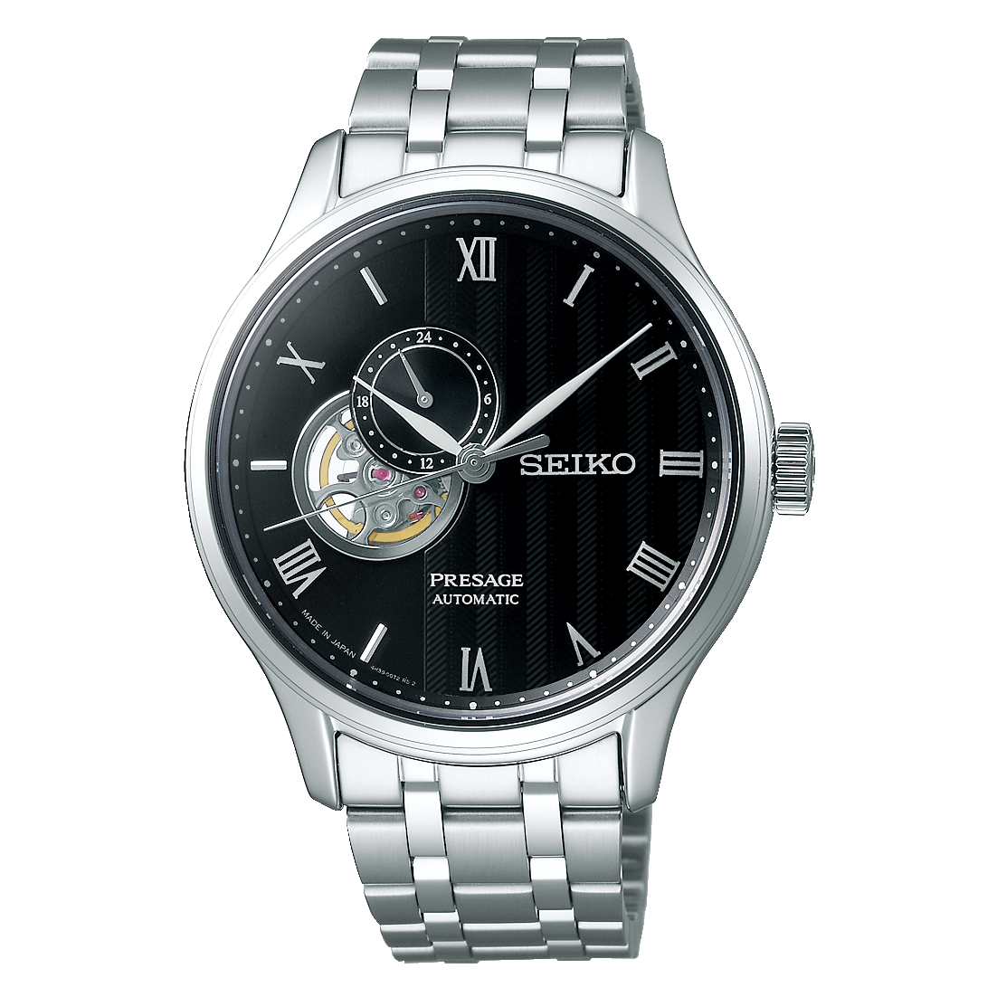 Seiko Presage (Japan Made) Open Heart Automatic Silver Stainless Steel Band Watch SSA377J1