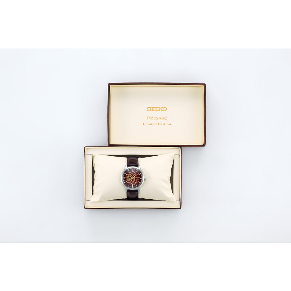 Seiko Presage (Japan Made) Automatic Cocktail Time STAR BAR Red Brick Limited Edition Dark Brown Leather Strap Watch SSA457J1 (LOCAL BUYERS ONLY)