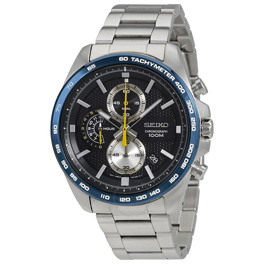 Seiko Men's Chronograph Silver Stainless Steel Band Watch SSB259P1
