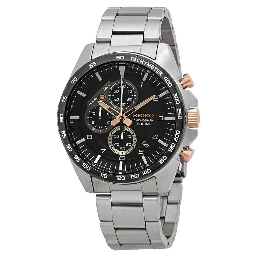 Seiko Men's Chronograph Silver Stainless Steel Band Watch SSB323P1