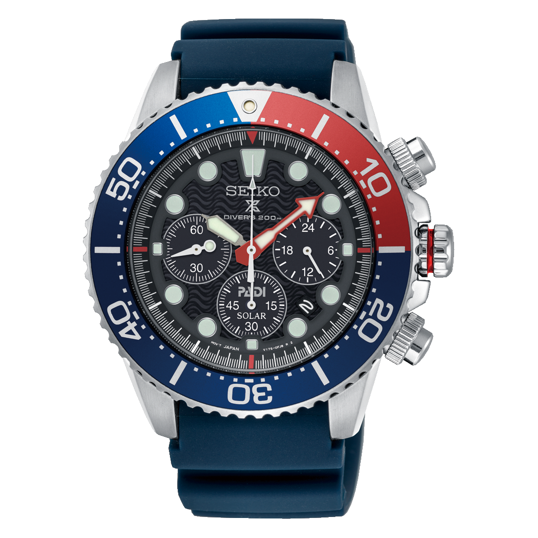 Seiko Prospex and PADI Diver's Solar Chronograph Special Edition Blue Silicone Strap Watch SSC785P1 (LOCAL BUYER ONLY)