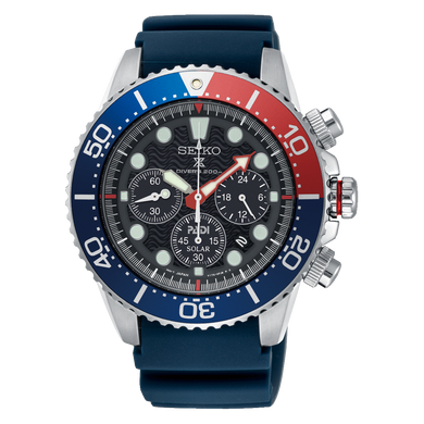 Seiko Prospex and PADI Diver's Solar Chronograph Special Edition Blue Silicone Strap Watch SSC785P1 (LOCAL BUYER ONLY)
