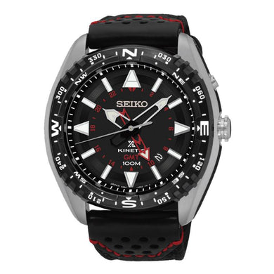 Seiko Prospex Land Series Kinetic Diver Black Canvas and Calfskin Strap Watch SUN049P2