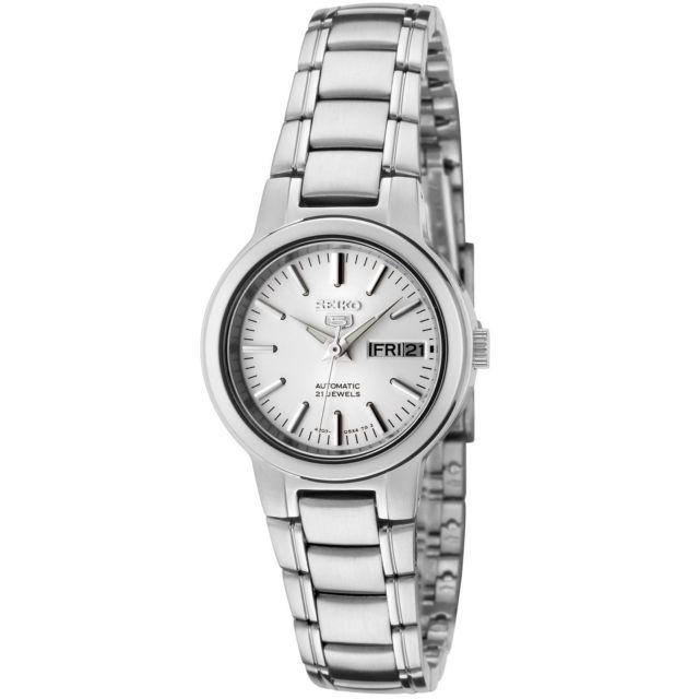 Seiko 5 WomenÇ???s Automatic Silver Stainless Steel Band Watch SYMK13K1