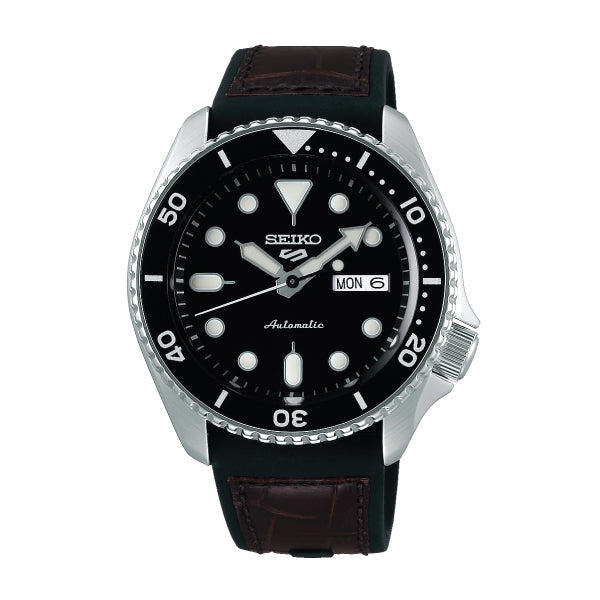 Seiko 5 Sports Automatic Black/Brown Silicone Strap Watch SRPD55K2 (LOCAL BUYERS ONLY) Watchspree