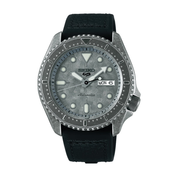 Seiko 5 Sports Automatic Black Calfskin + Silicone Strap Watch SRPE79K1 (LOCAL BUYERS ONLY) Watchspree