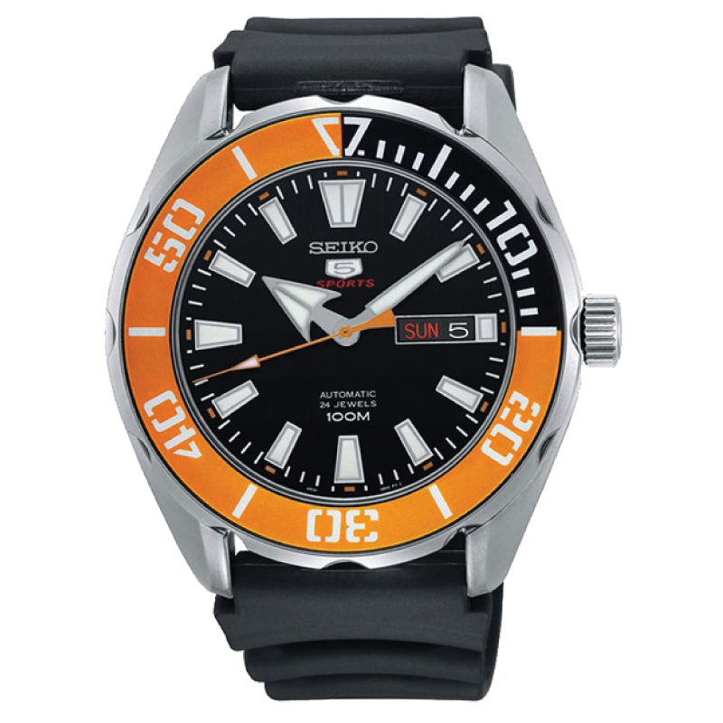 Seiko 5 Sports Automatic Black Silicone Strap Watch SRPC59K1 (LOCAL BUYERS ONLY) Watchspree