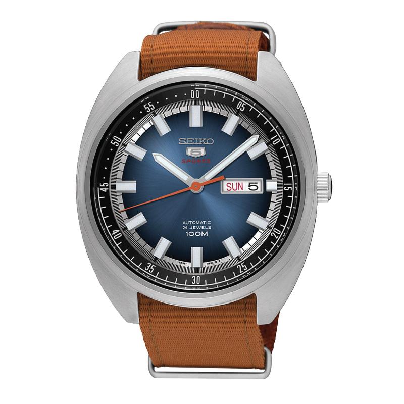 Seiko 5 Sports Automatic Brown Nylon Strap Watch SRPB21K1 Watchspree