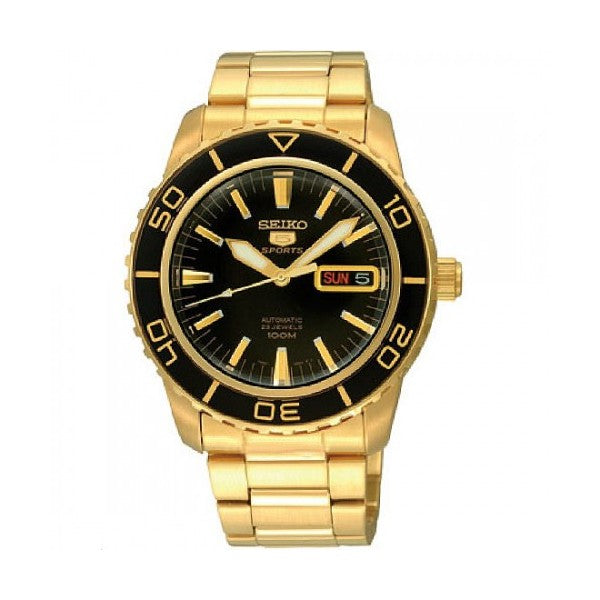 Seiko 5 Sports Automatic Gold-tone Stainless Steel Band Watch SNZH60K1 Watchspree