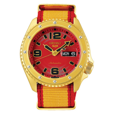 Seiko 5 Sports Automatic STREET FIGHTER V Limited Edition (Iron Cyclone - ZANGIEF) Yello and Red Nylon Strap Watch SRPF24K1 (LOCAL BUYERS ONLY) Watchspree