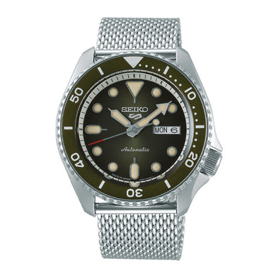 Seiko 5 Sports (Japan Made) Automatic Silver Stainless Steel Mesh Band Watch SBSA019 SBSA019J (LOCAL BUYERS ONLY) Watchspree