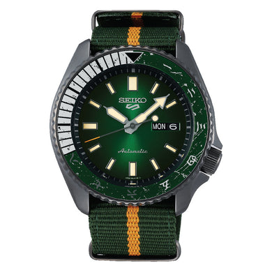 Seiko 5 Sports NARUTO & BORUTO Limited Edition (ROCK LEE) Green Nylon Strap Watch SRPF73K1 (LOCAL BUYERS ONLY) Watchspree
