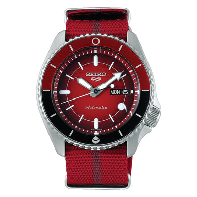 Seiko 5 Sports NARUTO & BORUTO Limited Edition (SARADA UCHIHA) Red Nylon Strap Watch SRPF67K1 (LOCAL BUYERS ONLY) Watchspree