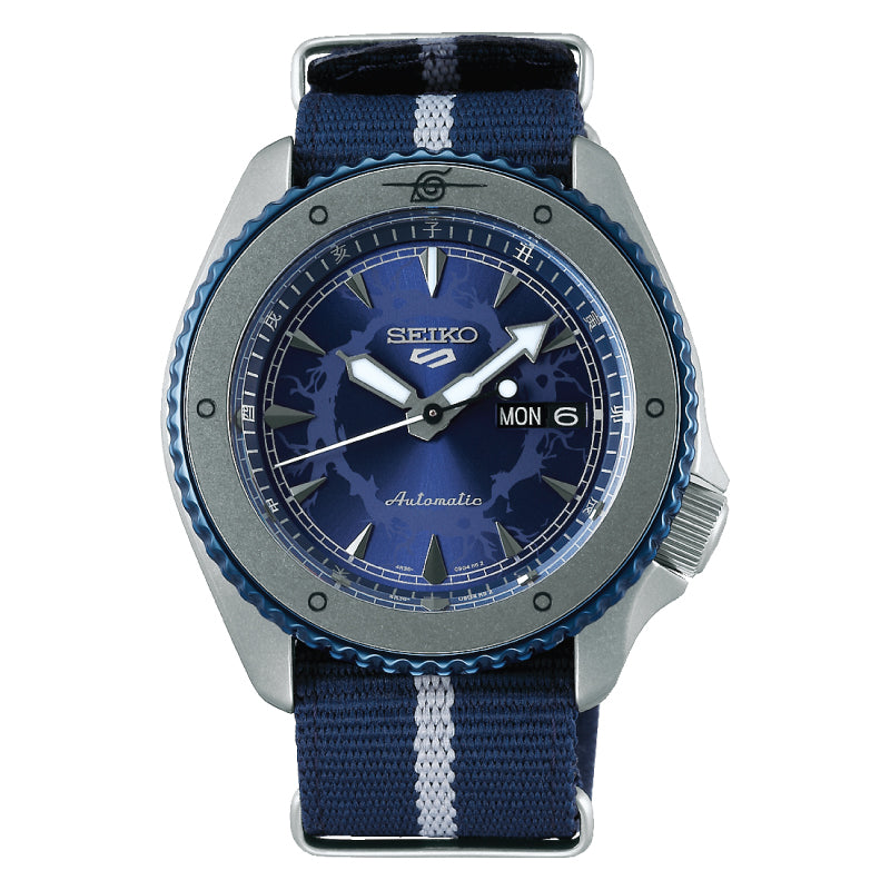 Seiko 5 Sports NARUTO & BORUTO Limited Edition (SASUKE UCHIHA) Navy Blue Nylon Strap Watch SRPF69K1 (LOCAL BUYERS ONLY) Watchspree
