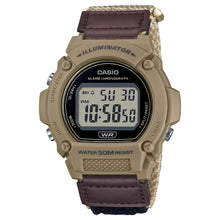 Load image into Gallery viewer, Casio Digital Two-Tone Brown Cloth Band Watch W219HB-5A W-219HB-5A
