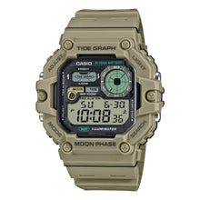 Load image into Gallery viewer, Casio Digital Dual Time Khaki Resin Band Watch WS1700H-5A WS-1700H-5A

