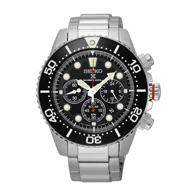 Seiko Prospex Solar Diver's Chronograph Silver Stainless Steel Band Watch SSC779P1 (LOCAL BUYERS ONLY)