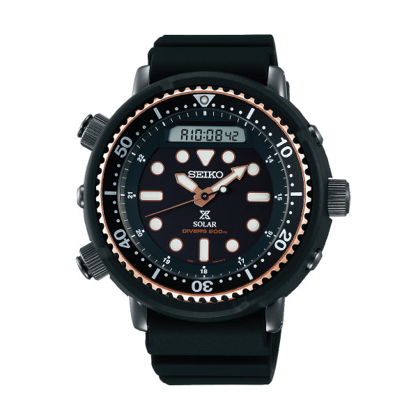 Seiko Prospex Solar Diver's Black Silicon Strap Watch SNJ028P1 | Watchspree