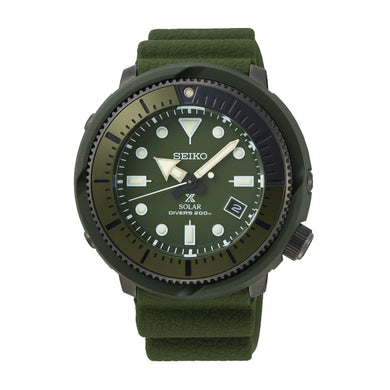 Seiko Prospex Solar Air Diver's Street Series Olive Green Silicone Strap Watch SNE535P1