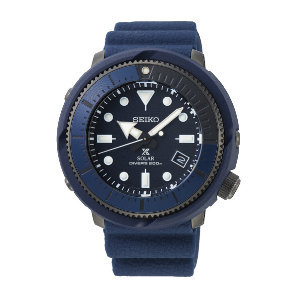 Seiko Prospex Solar Air Diver's Street Series Navy Silicone Strap Watch SNE533P1