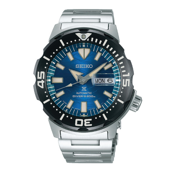 Seiko Prospex (Japan Made) Diver Scuba Save the Ocean Special Edition Silver Stainless Steel Band Watch SBDY045 SBDY045J 
